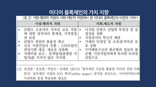 미디어 블록체인의 가치 짶향
 