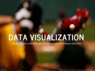 DATA VISUALIZATION
               - Innover dans la visualisation des informations pour de meilleures décisions -




KI Analytics                                           1            PDMA France - 27 Juin 2012 - Présentation Réseaux de l’innovation
 