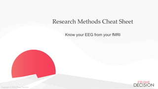 Copyright © 2016 Prime Decision
Research Methods Cheat Sheet
Know your EEG from your fMRI
 