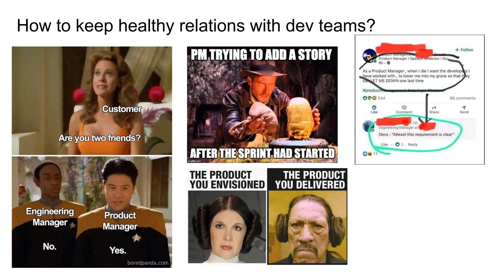 How to keep healthy relations with dev teams?
 