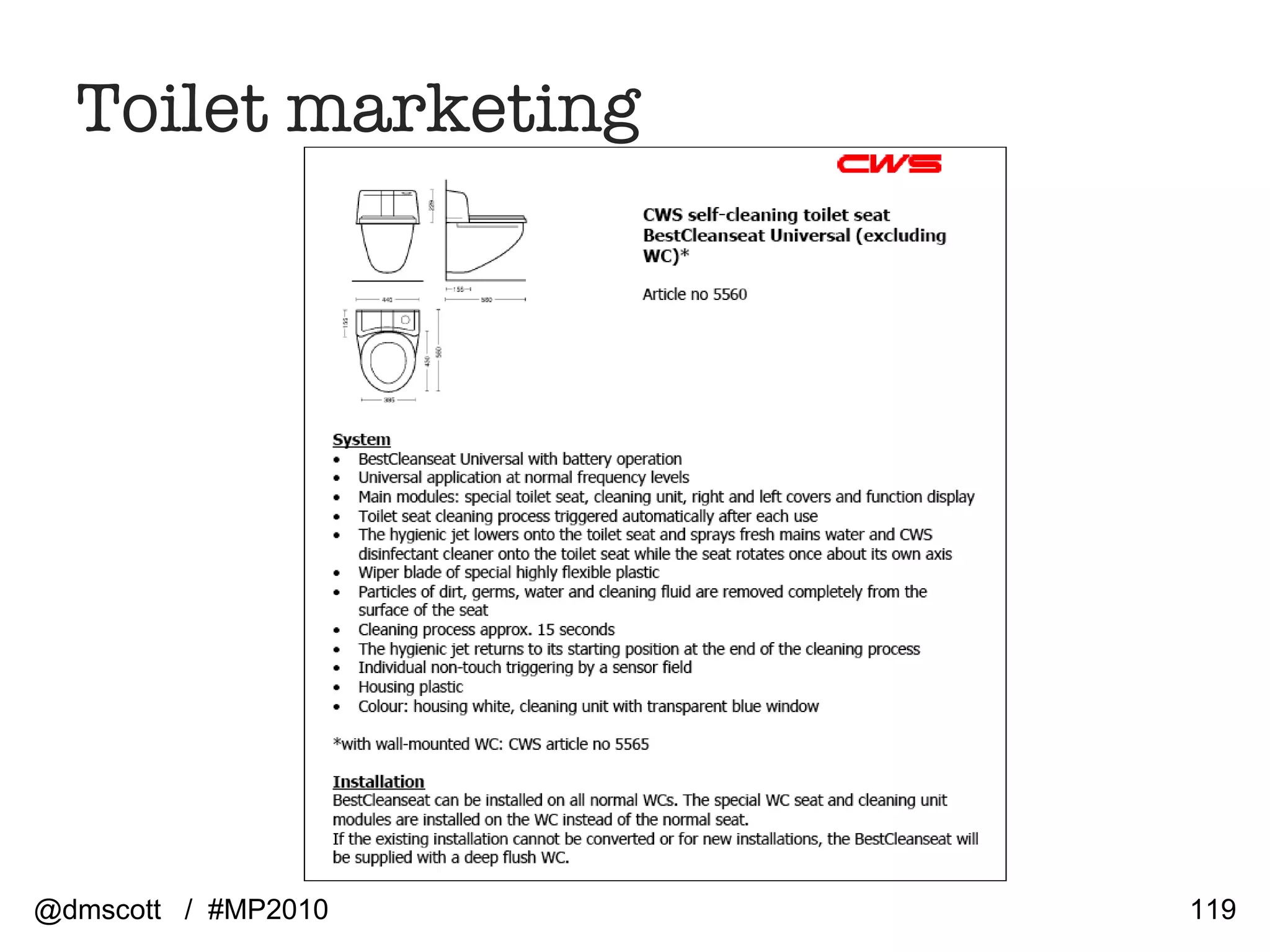 @dmscott  /  #MP2010 Toilet marketing 