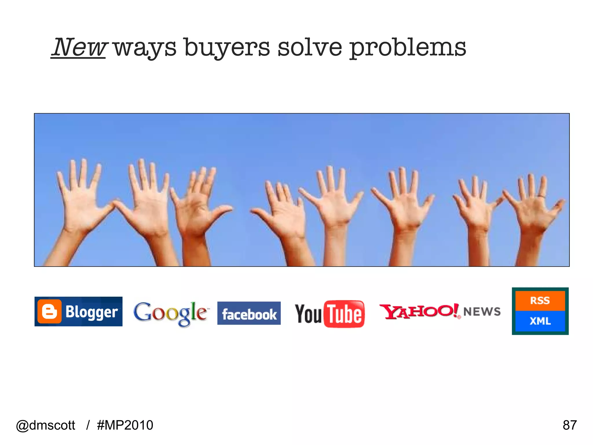 New  ways buyers solve problems @dmscott  /  #MP2010 