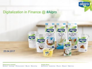 Digitalization in Finance @ #Alpro
25.04.2017
 