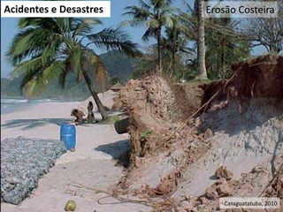 Acidentes e Desastres

VI Reunião do CONGEPDEC - 18 de

Erosão Costeira

Caraguatatuba, 2010
Maria José Brollo - Instituto

 