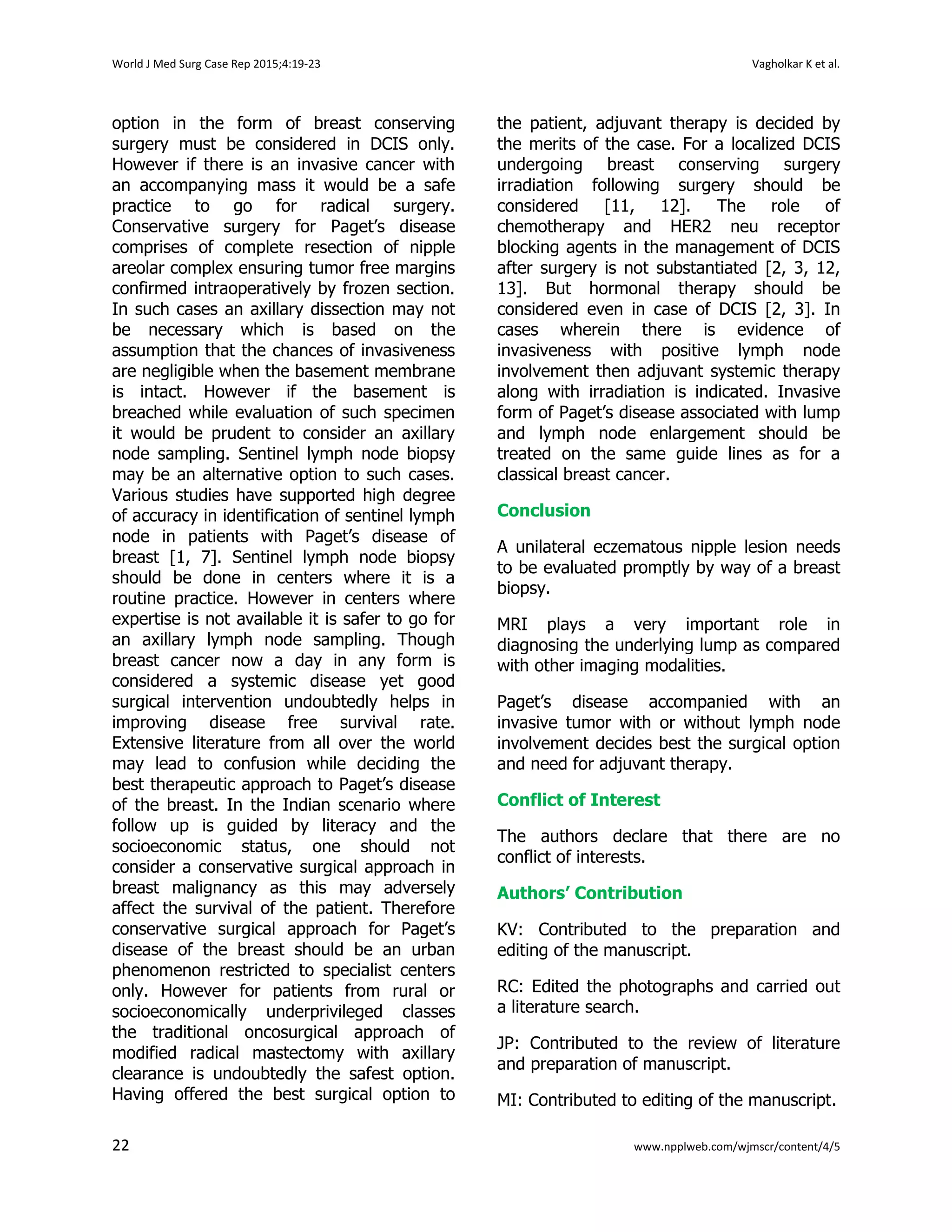 Paget's Disease of the Breast | PDF