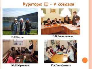 Кураторы II – V созывов 
В.С.Басов В.В.Дорогавцева 
Ю.Н.Юрченко Г.А.Ознобихина 
 