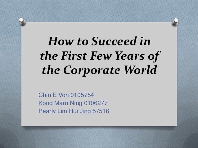 how to succeed in corporate world
