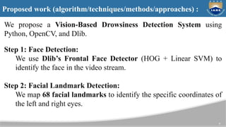 real time driver drowsiness detection using computer vision | PPTX