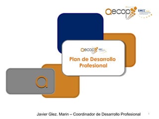 1
Plan de Desarrollo
Profesional
Javier Glez. Marin – Coordinador de Desarrollo Profesional
 
