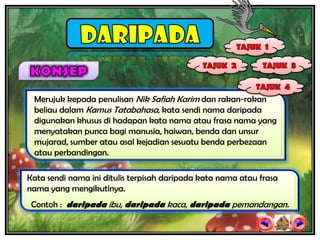 Merujuk kepada penulisan Nik Safiah Karim dan rakan-rakan
 beliau dalam Kamus Tatabahasa, kata sendi nama daripada
 digunakan khusus di hadapan kata nama atau frasa nama yang
 menyatakan punca bagi manusia, haiwan, benda dan unsur
 mujarad, sumber atau asal kejadian sesuatu benda perbezaan
 atau perbandingan.

Kata sendi nama ini ditulis terpisah daripada kata nama atau frasa
nama yang mengikutinya.
 Contoh : daripada ibu, daripada kaca, daripada pemandangan.
 