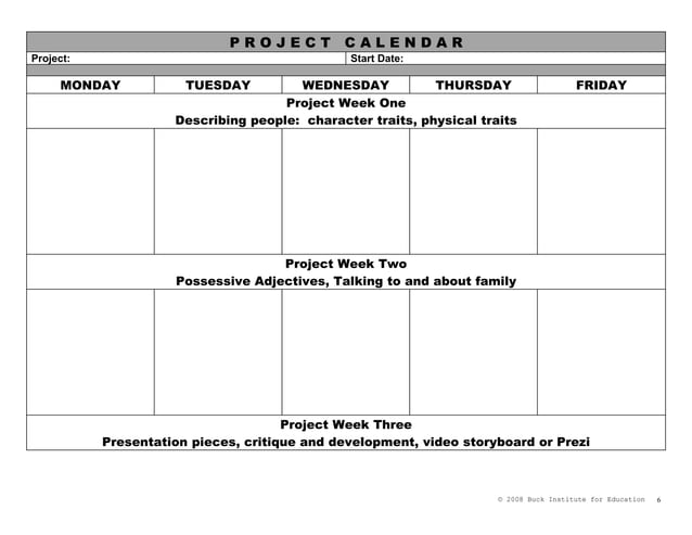 PD project planner for PBL | PPT