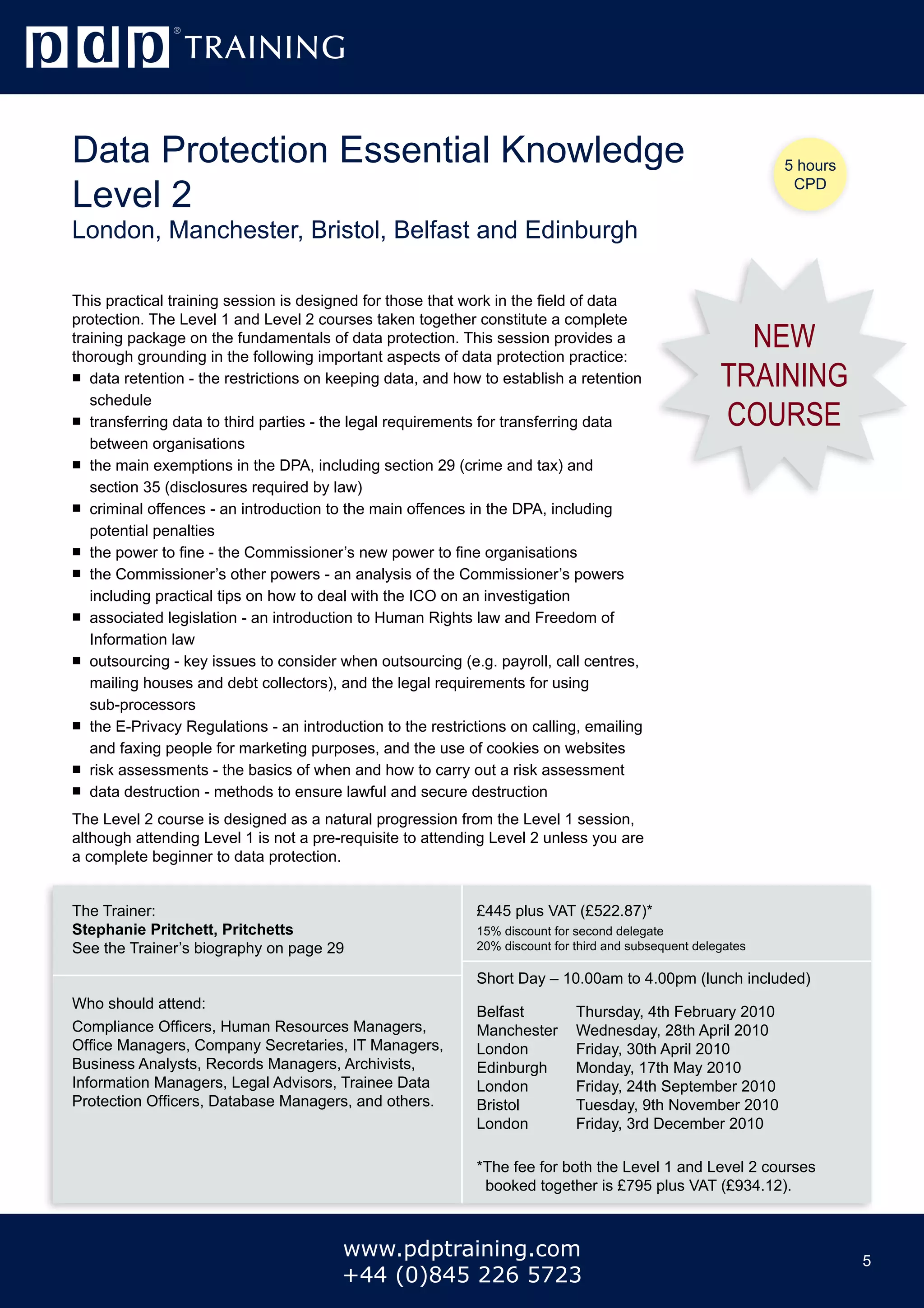 PDP Training Courses Catalogue PDF