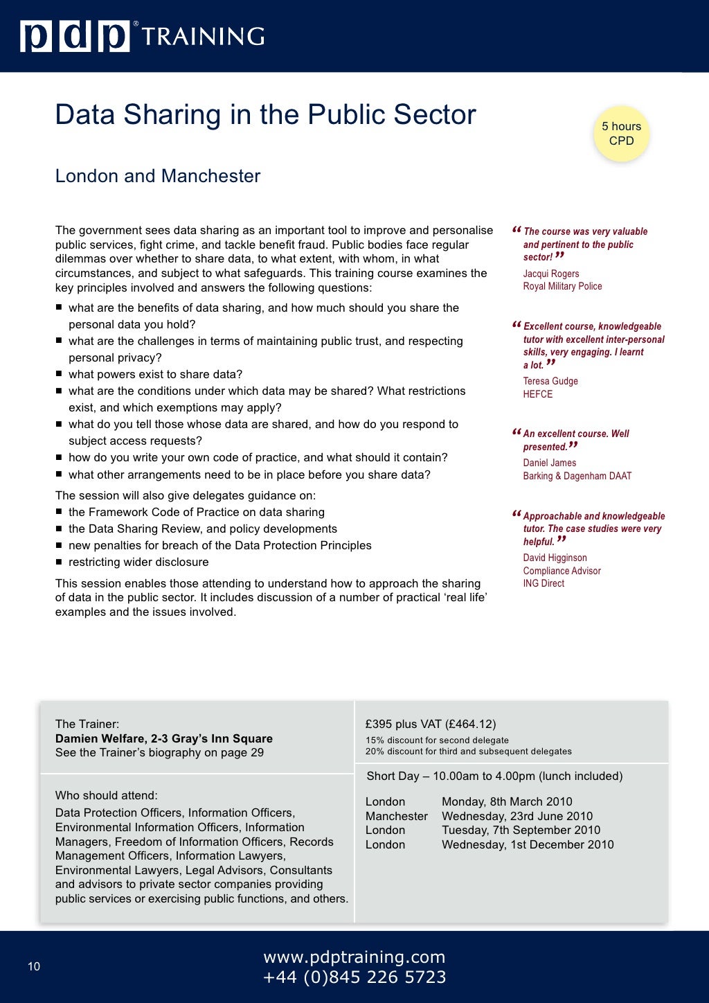 PDP Training Courses Catalogue