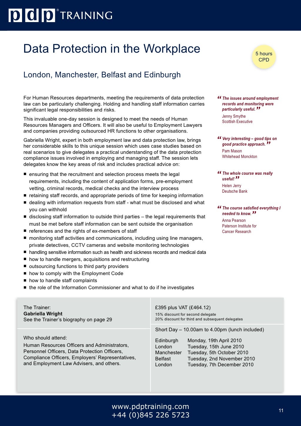 PDP Training Courses Catalogue