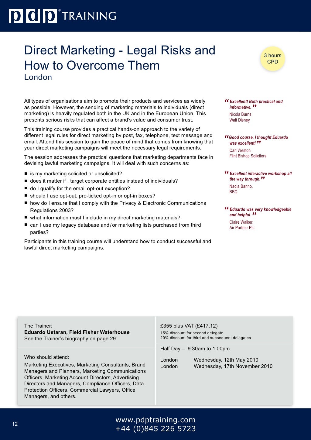 PDP Training Courses Catalogue