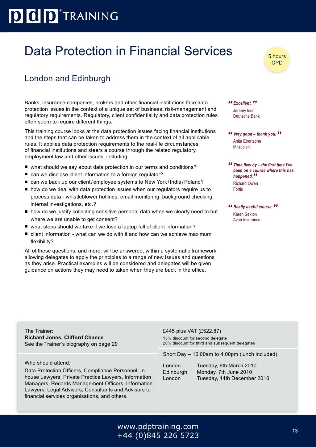 PDP Training Courses Catalogue