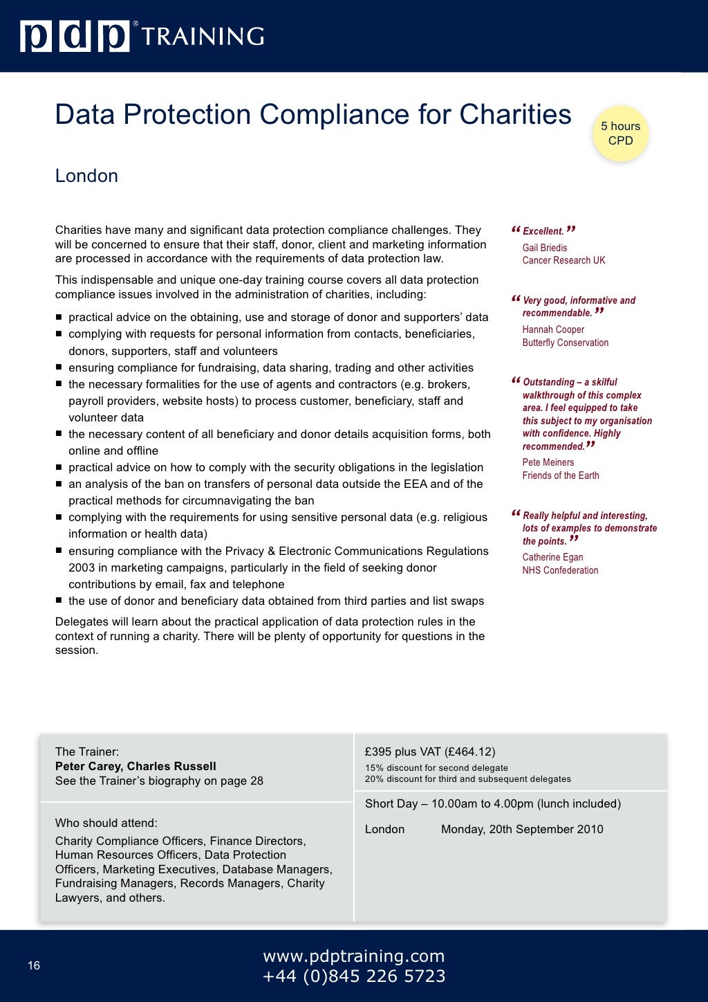 PDP Training Courses Catalogue