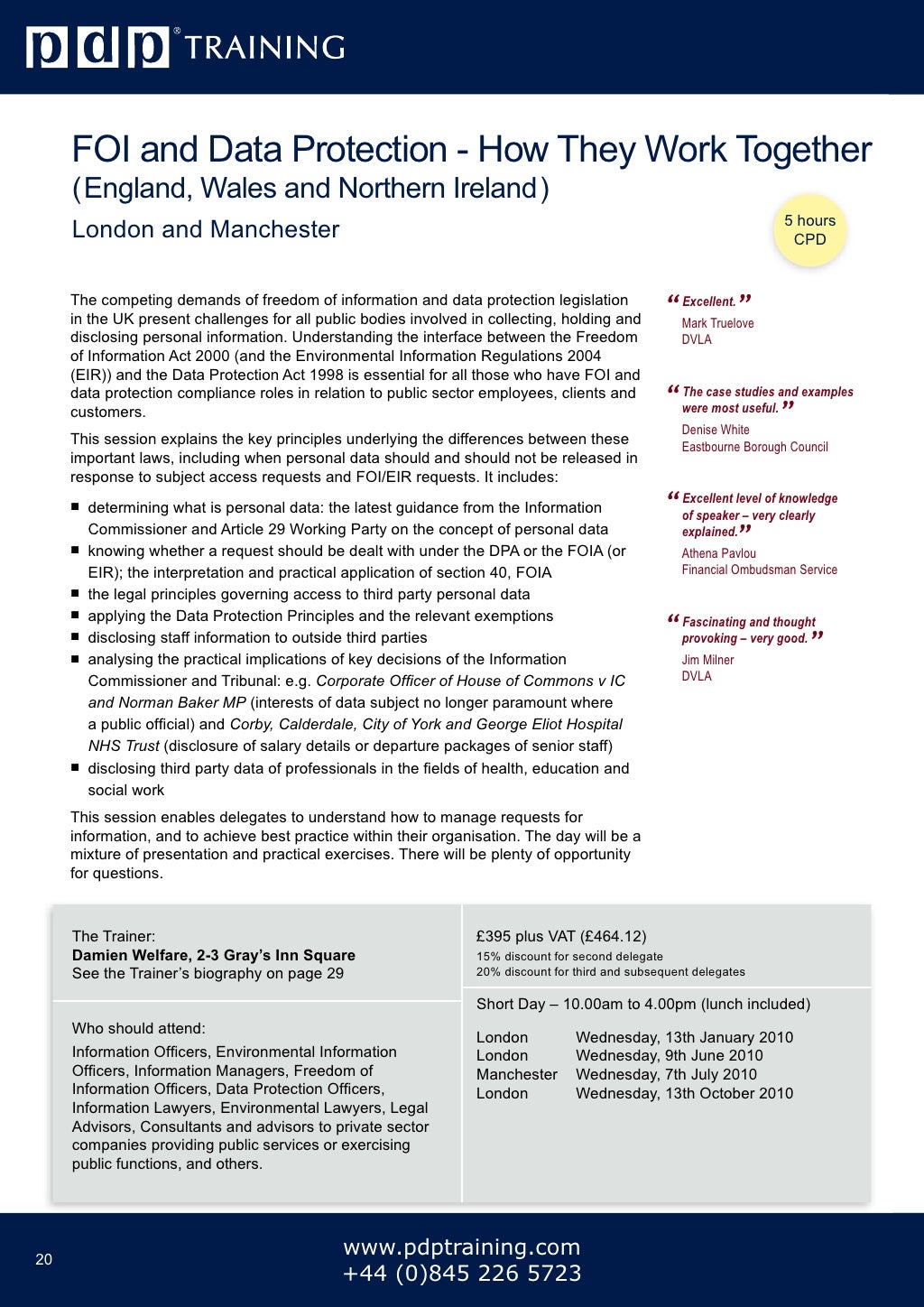 PDP Training Courses Catalogue