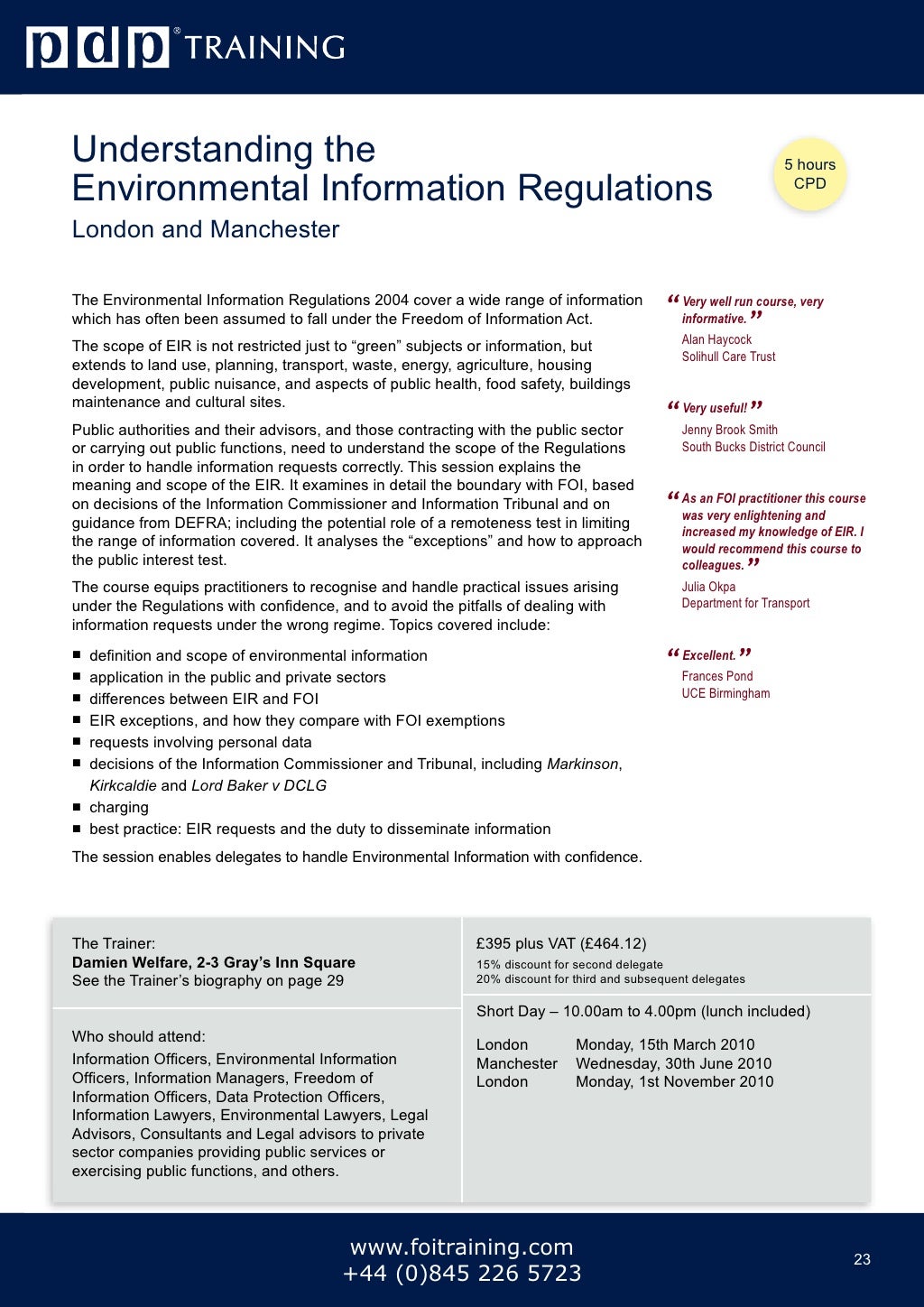 PDP Training Courses Catalogue