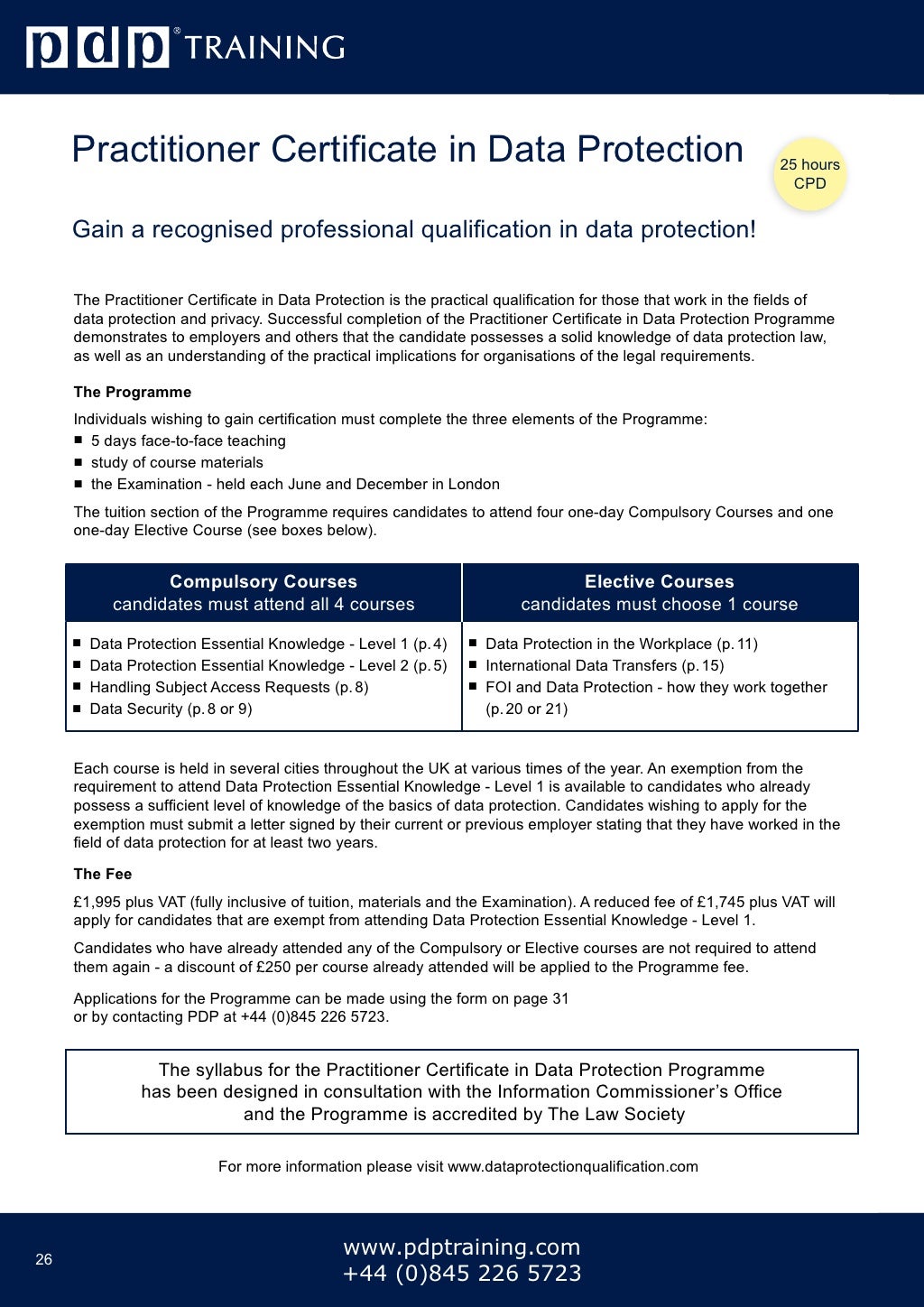 PDP Training Courses Catalogue