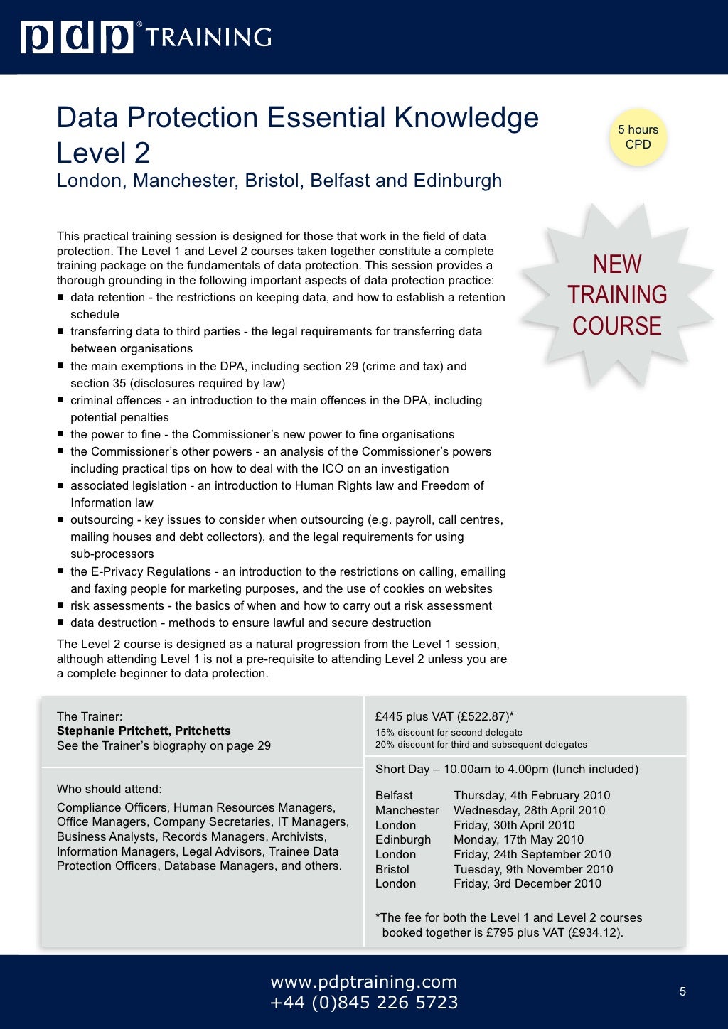 PDP Training Courses Catalogue