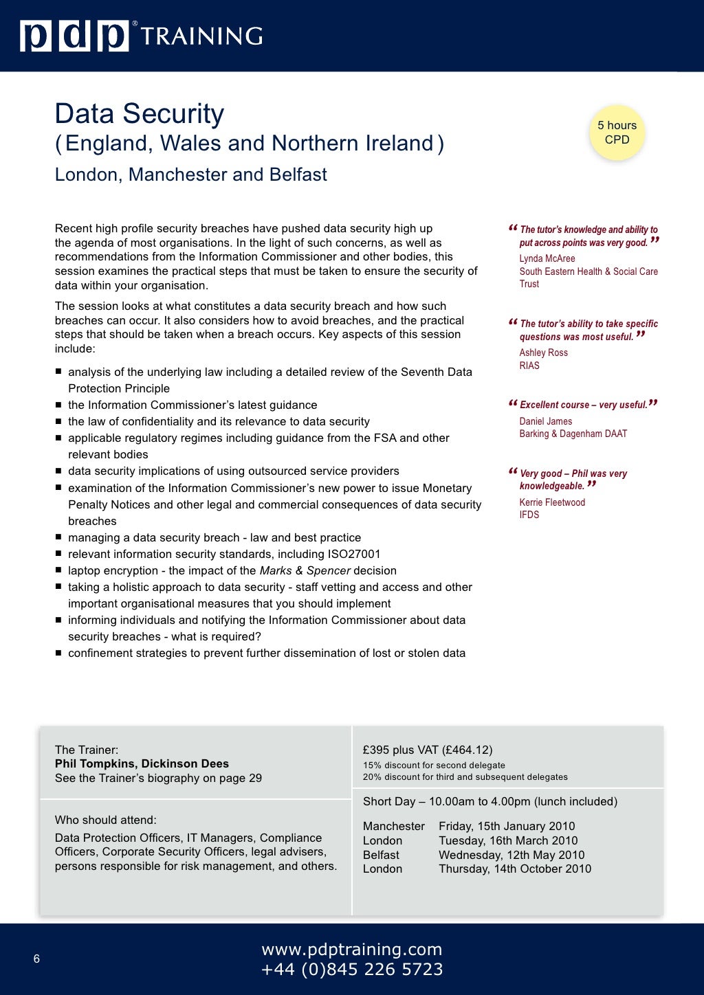 PDP Training Courses Catalogue