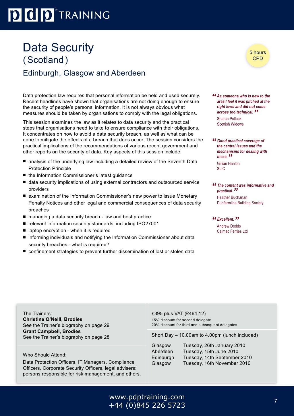 PDP Training Courses Catalogue