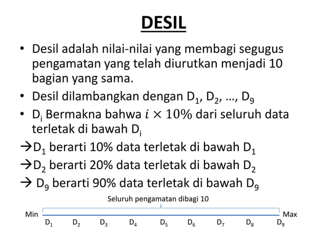 Tabel Desil Persentil, Desil, Quartil | PPTX