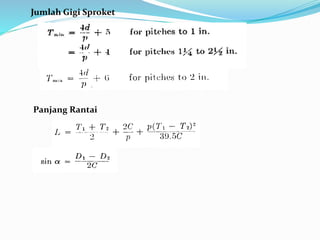 Jumlah Gigi Sproket 
Panjang Rantai 
 