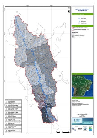 RioVermelho
Rio
T
aquaraçu
Rio
Jabuticatubas
Rio do Peixe
Rio Pardo Pequeno
Ribeirão Sabará
Rio das Velhas
R
ibeirão
da
O
nça
Ribeirão Jequitibá
Ribeirão Arrudas
Córreg
o
Caeté
RioItabirito
RibeirãodaPrata
Ribeirão
d
a
M
ata
Rio Paraúna
RioCurimataí
Ribeirão do Corrente
Ribeirão
da
O
nça
RibeirãoVermelho
Rio
das Velhas
Ribeirão das Tabocas
RioCipó
Ribeir
ãodaPrata
RioBicudo
RibeirãoMaqui
né
R
ibeirão Santo Antônio
Ribeirão do Picão
Rio Pardo
Rio do Peixe
RiodasVelhas
2
9
11
16
23
5
4
6
7
13
15
19
21
22
17
1
3
10
8
12
14
18
20
Araçaí
Augusto
de Lima
Baldim
Belo
Horizonte
Buenópolis
Caeté
Capim
Branco
Conceição
do Mato
Dentro
Confins
Congonhas
do Norte
Contagem
Cordisburgo
Corinto
Curvelo
Datas
Diamantina
Esmeraldas
Funilândia
Gouveia
Inimutaba
Itabirito
Jaboticatubas
Jequitibá
Joaquim
Felício
Lagoa
Santa
Lassance
Matozinhos
Monjolos
Morro da
Garça
Nova
Lima
Nova
União
Ouro
Preto
Paraopeba
Pedro
Leopoldo
Pirapora
Presidente
Juscelino
Presidente
Kubitschek
Prudente
de Morais
Raposos
Ribeirão
das Neves
Rio
Acima
Sabará
Santa
Luzia
Santana de
Pirapama
Santana
do Riacho
Santo
Hipólito
São José
da Lapa
Sete
Lagoas
Taquaraçu
de Minas
Várzea
da Palma
Vespasiano
560000
560000
640000
640000
772000078000007880000796000080400008120000
Figura 13.1: Mapa Síntese
da Agenda Cinza
Convenções Cartográficas
Legenda
Localização
Informações
Sede Municipal
Rio das Velhas
Rios Principais
Massa d'água
Limite Municipal
Bacia Hidrográfica do Rio das Velhas
Unidades Territoriais Estratégicas - UTE
Área Urbana
Agenda Cinza
0 - Pouco relevante
1 - Relevância intermediária
2 - Muito relevante
Fonte de dados:
- Hidrografia: IGAM
- Limite UTE: CBH Velhas
- Limite Municipal: IBGE
- Limite Bacia do Rio das Velhas: CBH Velhas
- Massa d'água: Projeto Manuelzão
- Sede Municipal: IGA (cedido pelo projeto Manuelzão)
- Agenda Cinza: Ecoplan/Skill
20 0 2010
km
Cód. UTE
1 UTE Nascentes
2 SCBH Rio Itabirito
3 UTE Águas do Gandarela
4 SCBH Águas da Moeda
5 SCBH Ribeirão Caeté/Sabará
6 SCBH Ribeirão Arrudas
7 SCBH Ribeirão Onça
8 UTE Poderoso Vermelho
9 SCBH Ribeirão da Mata
10 SCBH Rio Taquaraçu
11 SCBH Carste
12 SCBH Jabo/Baldim
13 SCBH Ribeirão Jequitibá
14 UTE Peixe Bravo
15 UTE Ribeirões Tabocas e Onça
16 UTE Santo Antônio/Maquiné
17 SCBH Rio Cipó
18 SCBH Rio Paraúna
19 UTE Ribeirão Picão
20 UTE Rio Pardo
21 SCBH Rio Curimataí
22 SCBH Rio Bicudo
23 UTE Guaicuí
Execução Apoio Técnico Realização
Projeção Universal Transversa de Mercator
Datum Horizontal: SIRGAS2000
Fuso:23
Escala 1:1.100.000
 