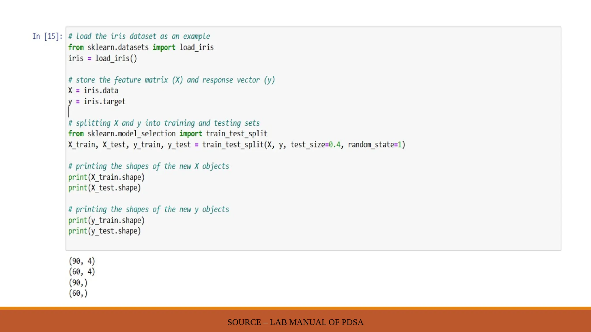 SOURCE – LAB MANUAL OF PDSA
 
