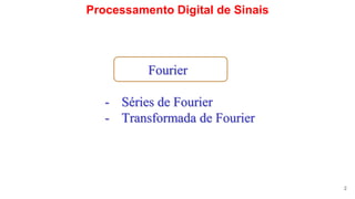 Processamento Digital de Sinais
2
Fourier
- Séries de Fourier
- Transformada de Fourier
 