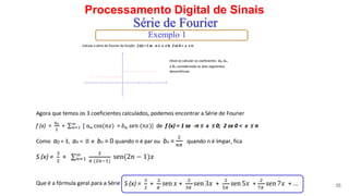 Processamento Digital de Sinais
35
Série de Fourier
Exemplo 1
 