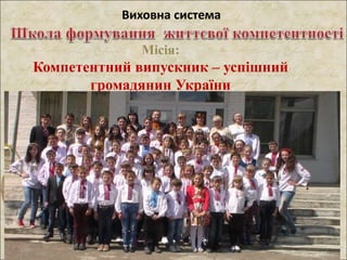Місія:
Компетентний випускник – успішний
громадянин України
Виховна система
 