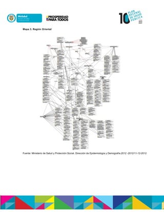 Mapa 3. Región Oriental
Fuente: Ministerio de Salud y Protección Social. Dirección de Epidemiología y Demografía.2012 -2012/11-12-2012
 