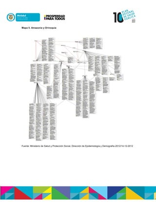 Mapa 5. Amazonia y Orinoquia
Fuente: Ministerio de Salud y Protección Social. Dirección de Epidemiología y Demografía-2012/14-12-2012
 