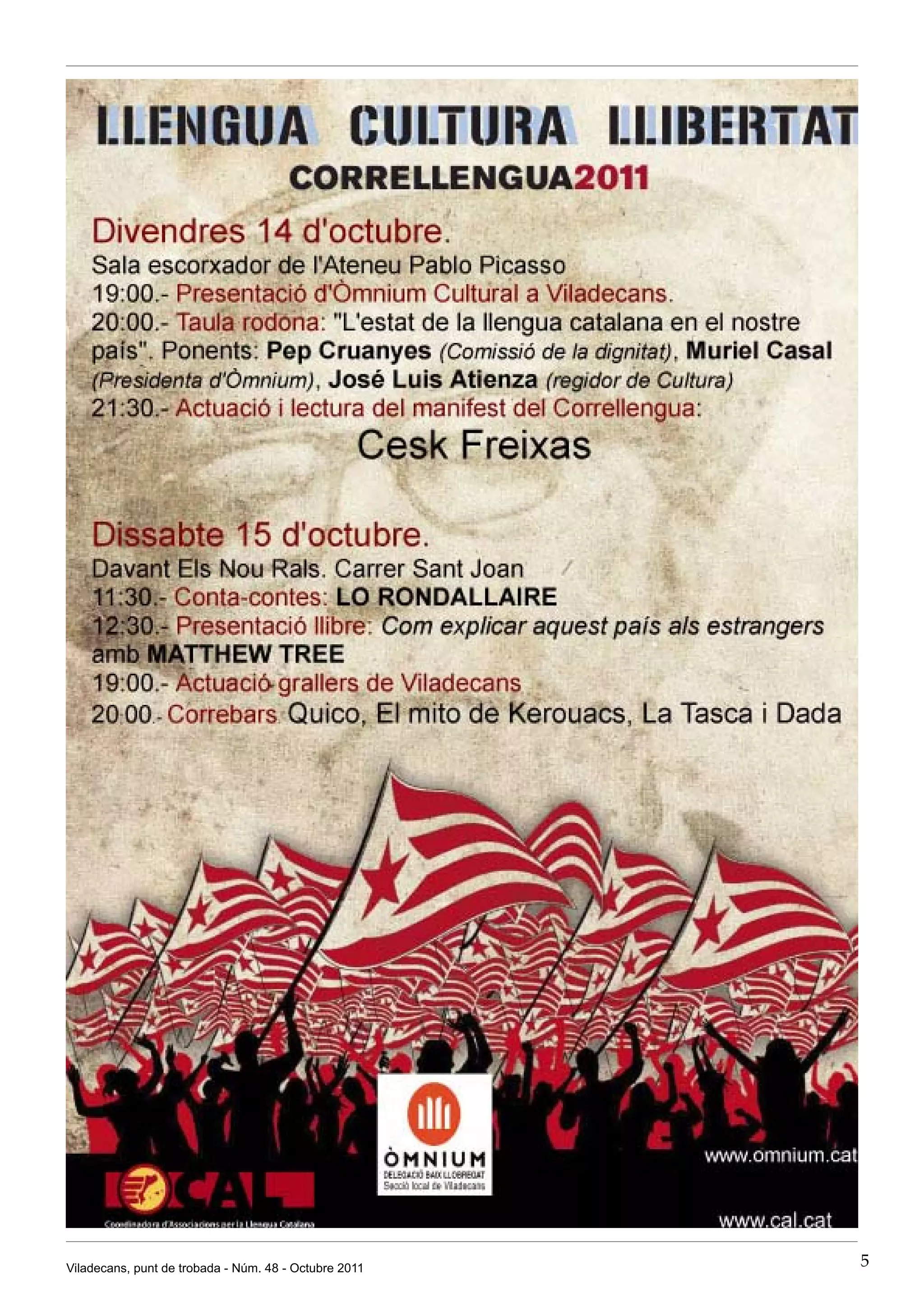 Viladecans, punt de trobada - Núm. 48 - Octubre 2011   5
 