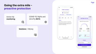 Going the extra mile -
proactive protection
Active trip
monitoring
COVID-19, flights and
security alerts
Solutions > Money
 