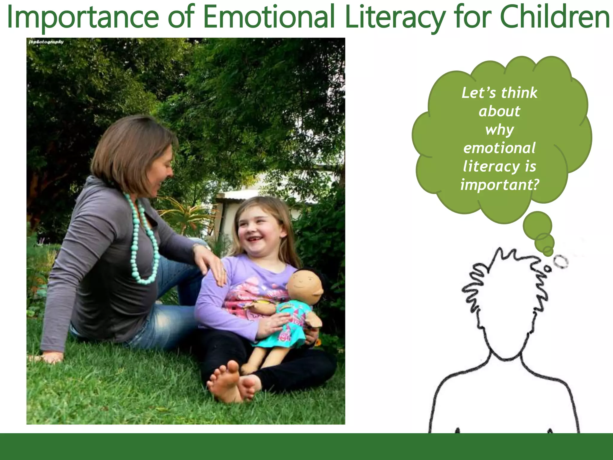 Importance of Emotional Literacy for Children
Let’s think
about
why
emotional
literacy is
important?
 