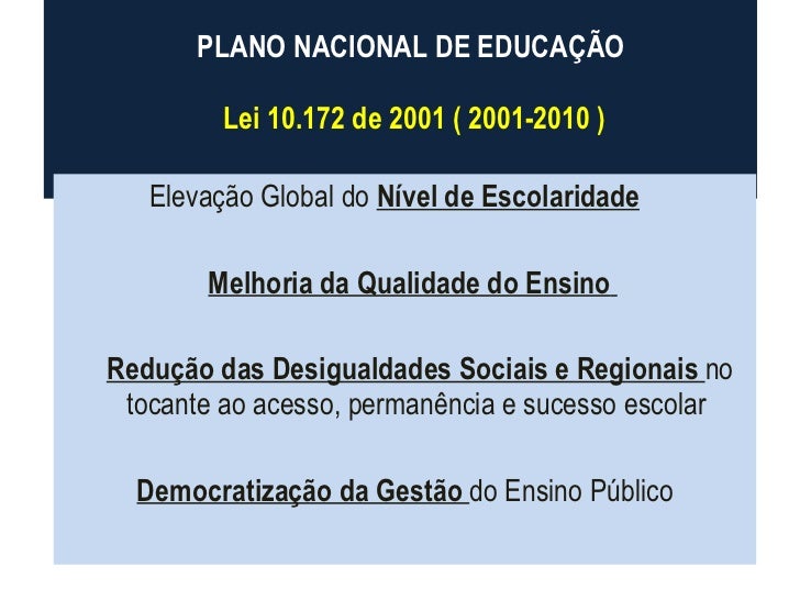 Considerando As Metas Apresentadas No Plano Nacional De Educação