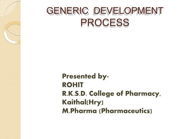 GENERIC PRODUCT DEVELOPMENT PROCESS | PPT
