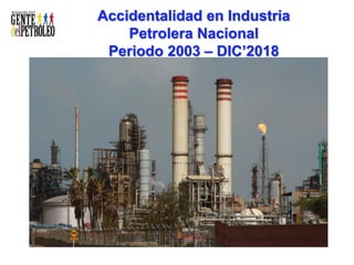 Accidentalidad en Industria
Petrolera Nacional
Periodo 2003 – DIC’2018
 