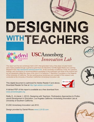 Designing with Teachers: Participatory Models of Professional Development
