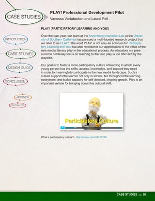 PLAY! Professional Development Pilot
        Vanessa Vartabedian and Laurel Felt

PLAY! (PARTICIPATORY LEARNING AND YOU!)
...