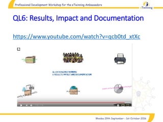 QL6: Results, Impact and Documentation
https://www.youtube.com/watch?v=qcb0td_xtXc
 