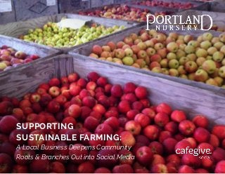 1
SUPPORTING
SUSTAINABLE FARMING:
A Local Business Deepens Community
Roots & Branches Out into Social Media
 