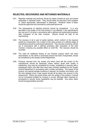 Material Rejection Procedure.pdf Pe 009-12-gmp-guide-part-i-basic-requirements-for-medicinal-products (1 ...