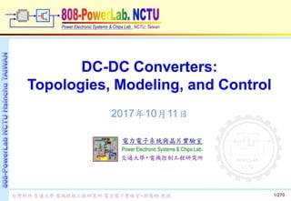 DC-DC Converters - Topologies, Modeling, and Control