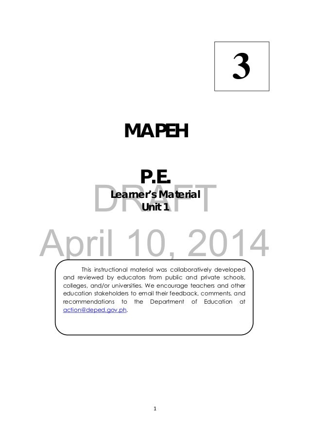 K TO 12 GRADE 3 LEARNING MATERIAL IN PE