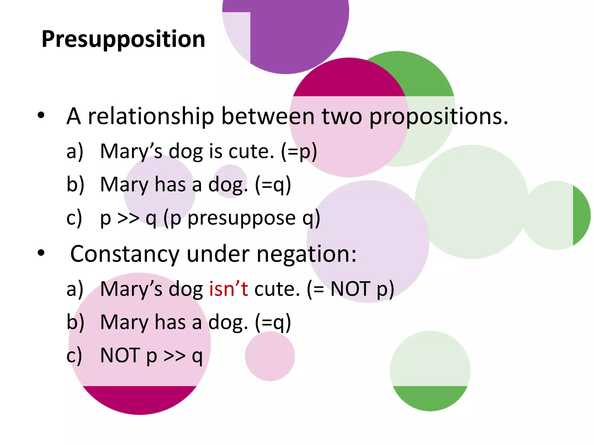 Presupposition And Entailment | PPTX